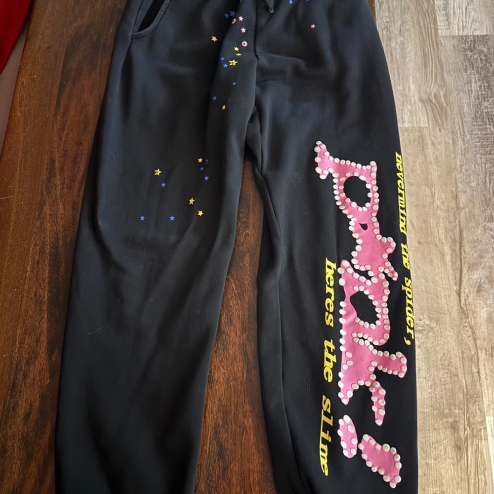 Spider Sweatpants- pink and black